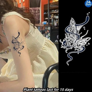 Rắn Đen Vòng Tròn Họa Tiết Bướm Hình Xăm Cô Gái Dễ Thương Cánh Tay Thực Vật Hình Xăm Chống Thấm Nước Hình Xăm Miếng Dán Kéo Dài Trong 15 Ngày Tạm Thời Hình Xăm Giả