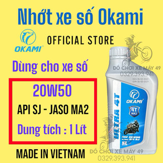 Nhớt okami giành cho xe số 20w50 1 lít