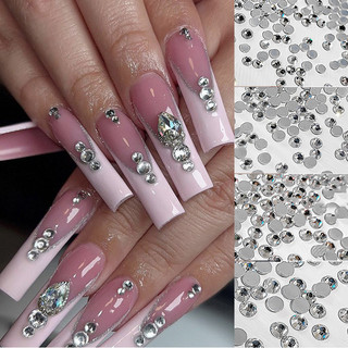 Ur SUGAR Mới Hỗn Hợp Kích Thước Đáy Phẳng Móng Tay Đá Lấp Lánh Đá Trong Suốt DIY Trang Trí Móng Tay Nghệ Thuật Làm Móng Tay