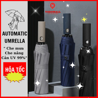 Ô Dù Che Mưa  Loại Lớn Tự Động Gấp Gọn,Che Nắng Cản UV 99% Loại 12 Nan Thép Chắc Chắn Tán Rộng Che 2 -3 Người  - Ybomall