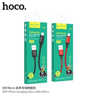 Cáp sạc nhanh hoco x89 2.4a dài 1m bọc dù siêu bền *