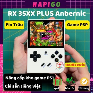 Máy chơi game RG 35XX PLUS Napigo cầm tay kết nối tivi, bản nâng cấp game mới PSP màn hình 3.5 IPS