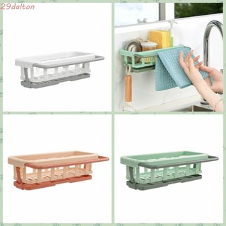  Giá đỡ miếng bọt biển bồn rửa chén nhà bếp DALTON treo tường có móc Giá thoát nước bát đĩa Dụng cụ sắp xếp nhà bếp Khay kính thiên văn Giỏ đựng đồ lặt vặt 