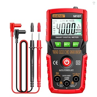 Aneng M107 Đồng hồ vạn năng kỹ thuật số thông minh 4000 Đếm NCV Máy đo đa năng cầm tay Máy kiểm tra đa chức năng Vôn kế Ampe kế có đèn nền Điện áp AC / DC & Điện trở dòng điện M