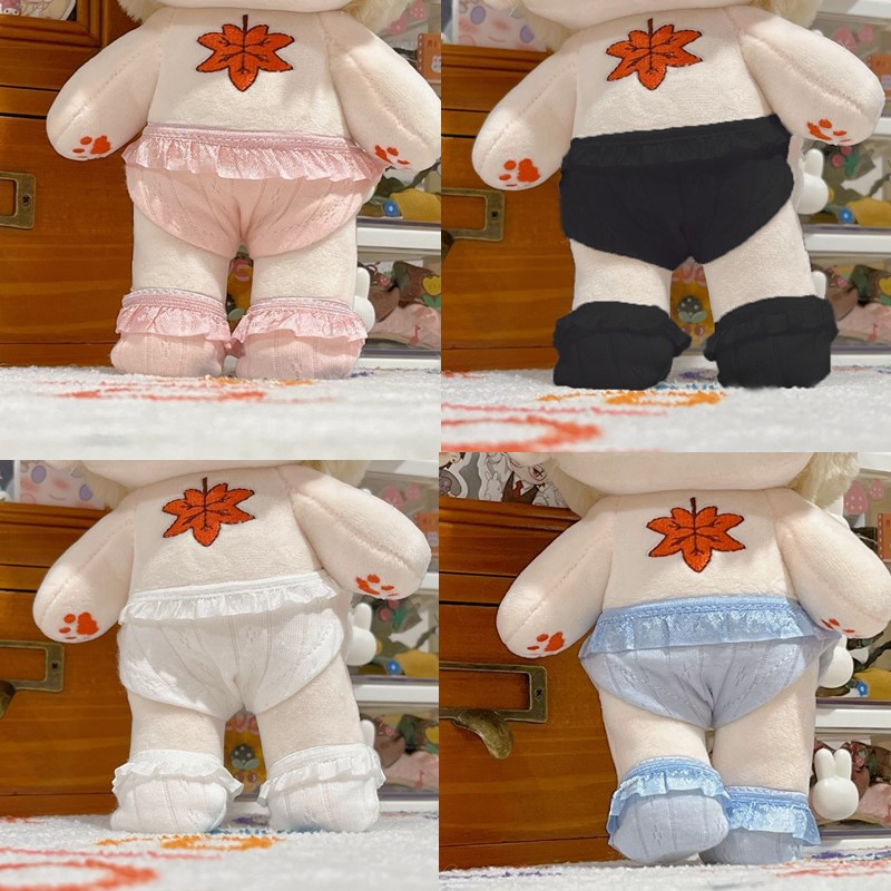 Quần áo búp bê Cotton 20cm ren với quần lót và tất Cotton nguyên chất Bộ phụ kiện hai mảnh