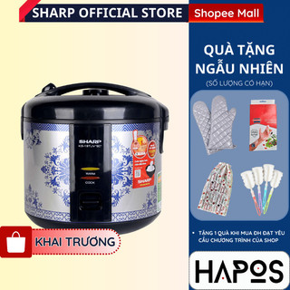 Nồi cơm điện nắp gài sharp chính hãng kèm xửng hấp chống dính, 700w nấu chín nhanh ks-19tjv "bc" - hapos official