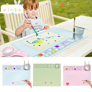 Winte Silicone Vẽ Ban Nghệ Thuật Bền Màu Nước Dập Mực Pha Trộn Bảng Sắc Tố Chống Dính