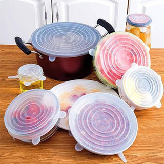 6 cái / bộ nắp silicon co giãn nắp đậy thực phẩm nhà bếp nắp đậy