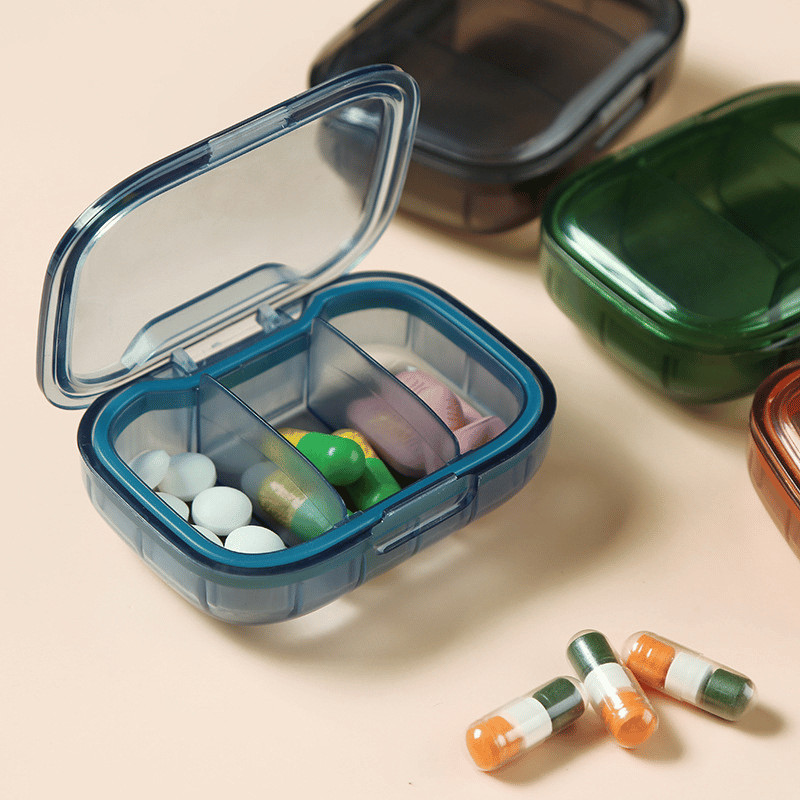  Hộp Khay Đựng Thuốc Chia 3 Ngăn Du Lịch Có 4 Màu Chứa Thuốc Phụ Kiện Trang Sức Nhựa ABS Chống Thấm 