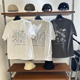 Snow Peak SNOWEAK Graffiti ở mặt sau để cắm trại ngoài trời với áo thun ngắn tay in hình 100% Cotton TS60