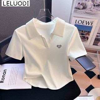 LELUODI áo phông áo thun nữ croptop baby tee Thể thao Popular Phong cách Stylish WTX2450LQY 20Z240513