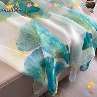 Khăn choàng cà vạt cổ EMILEE, Khăn lụa thoáng khí sang trọng, In hình nữ Oversize Spring Beach Bandana