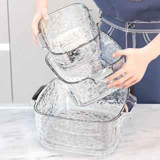Giỏ thoát nước hai lớp nhà bếp, chậu rửa rau củ, giỏ rửa rau nhựa