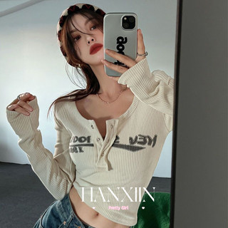 HANXIN áo phông áo thun nữ croptop baby tee Đơn giản INS xu hướng thời trang A29J1TR 21Z240520
