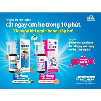 Xịt Họng Nhất Nhất - Giúp Giảm Ho, Giảm Đau Rát, Ngứa Họng - Chai 20 ml