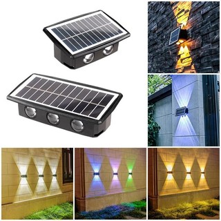 8led Đèn tường năng lượng mặt trời ngoài trời Đèn năng lượng mặt trời Đèn LED tường năng lượng mặt trời chống nước Đèn LED trang trí sân vườn ngoài trời Đèn tường có độ sáng cao Lên xuống Đèn LED năng lượng mặt trời ngoài trời
