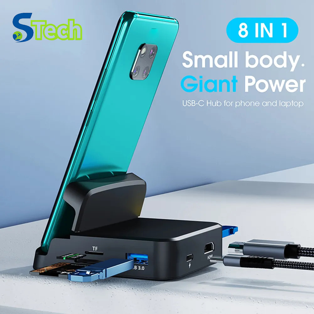 Trạm nối HUB loại C di động cho Samsung S20 S10 Dex Pad Station Bộ chuyển đổi nguồn đế cắm tương thí