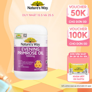 Viên Uống Tinh Dầu Hoa Anh Thảo Nature's Way Evening Primrose Oil Hỗ Trợ Cân Bằng Nội Tiết Tố Nữ 200 Viên