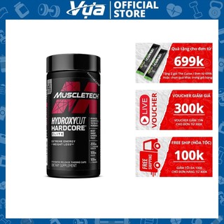 Viên Uống MuscleTech - Hydroxycut Hardcore Elite - Tăng Cường Năng Lượng, Đốt Mỡ Hiệu Quả, Chính Hãng