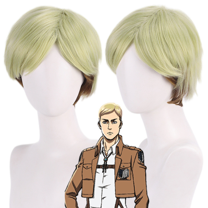 Erwin Smith Cosplay Tóc Giả Tấn Công Titan Ngắn Ombre Chịu Nhiệt Tóc Tổng Hợp