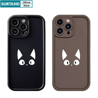 Suntaiho Ngộ nghĩnh Vỏ Dễ Thương Graffiti Họa Tiết Đầu Mèo Trắng Vỏ Điện Thoại Cho Iphone 15 14 12 13 11 Pro Max IP 7 8 Plus Iphon X Xs XR Xs Max Silicone Mềm Cao Cấp Chống Sốc Ốp Lưng