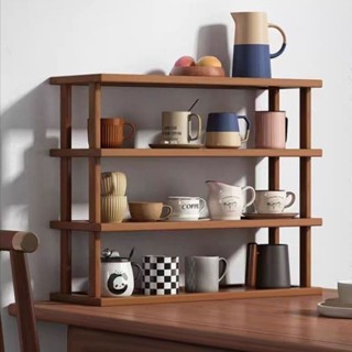 Kệ Để Bàn, Kệ Đựng Cốc Nước Đơn Giản Trên Bàn, Vách Ngăn Gỗ Tre Nhiều Lớp Nhỏ Trên Mặt Bàn