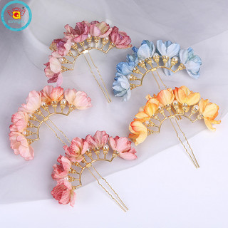 Kẹp tóc đính hoa, phụ kiện tóc ngọc trai hoa