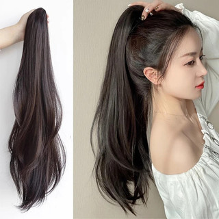 Tổng hợp dài sóng thẳng đuôi ngựa móng vuốt kẹp phần mở rộng tóc nữ đuôi ngựa phần mở rộng đuôi ngựa phụ kiện tóc