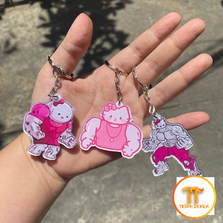 Móc khoá mèo hello kitty cơ bắp đô con lực lưỡng đáng yêu dễ thương - Zenda