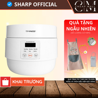 Nồi cơm điện Sharp mini 1L 600W Chính hãng, hẹn giờ, mâm nhiệt 3D, lòng nồi dày chống dính KS-COM100DV-WH - CheapMall
