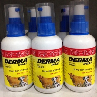 Trị ve, ghẻ, viêm da chó mèo derma spray 100ml