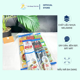 Bộ 10 Đôi Đũa, Đũa Gấp Thức Ăn, Đũa Nhựa Fataco 5 Màu  Nhựa Melamine Dày Dặn Mta_Mart2
