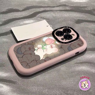 Ốp Điện Thoại Thỏ Hoa Dạ Quang Cho iPhone 15 14 13 Promax 12 11 Pro Max X XS XR XS Max 7 8 Plus SE2020 Vỏ Điện Thoại Cặp Đôi Hoạt Hình Mới