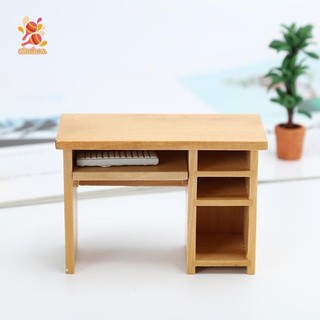 Simhoa 1 / 12 Nhà Búp Bê Bàn Máy Tính Mô Phỏng Phòng Khách Học Phong Cảnh Đồ Trang Trí