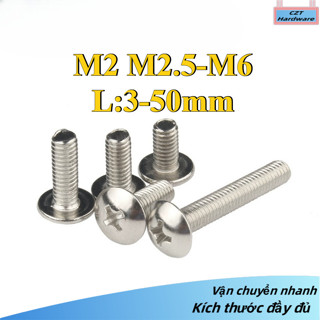 Ốc Vít đầu dù pake , Bu lông đầu dù pake inox 304 mạ niken M2 / M2.5 / M3 / M4 / M5 / M6 * L3-50MM (DM-CZT1)