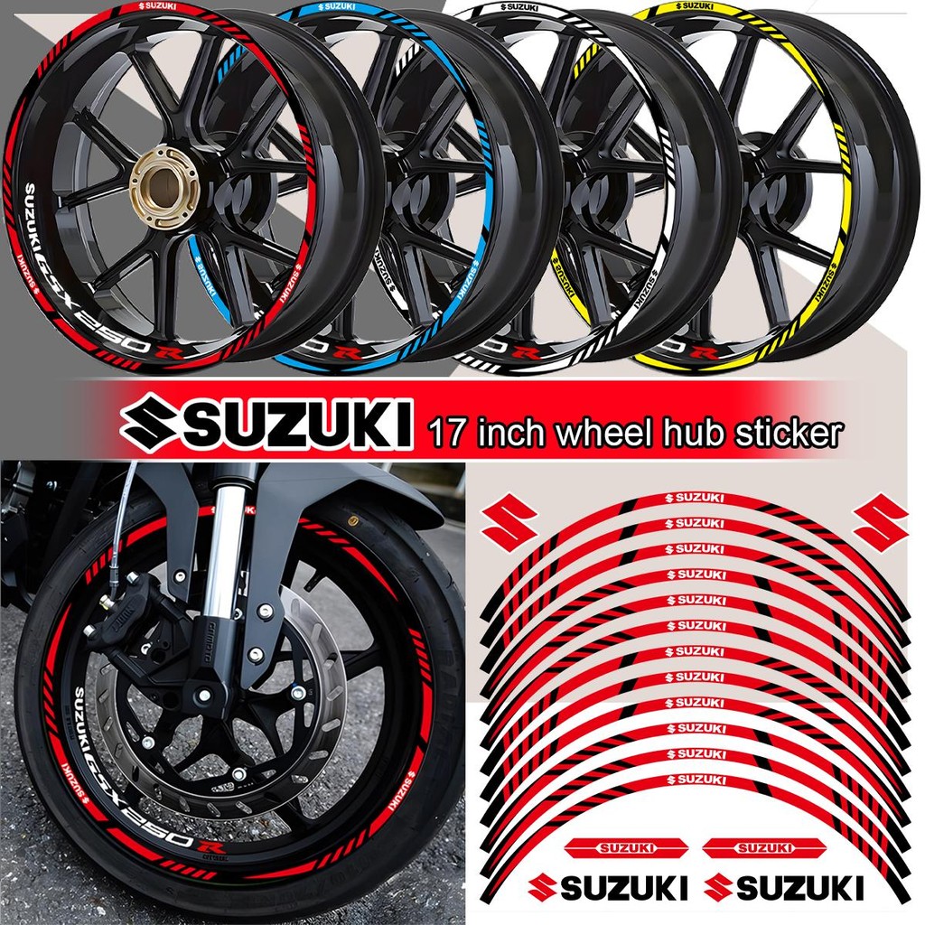Dành Cho Xe Máy Suzuki 17in Mags Miếng Dán Phản Quang Chống Thấm Nước Sọc Băng Bánh Xe Trung Tâm Đề 