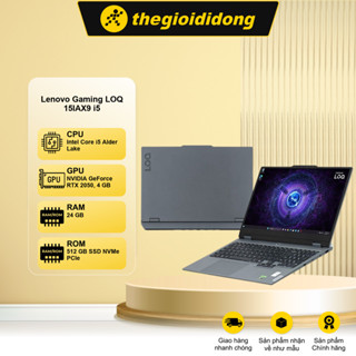 Laptop Lenovo Gaming LOQ 15IAX9 i5 12450HX/24GB/512GB/4GB RTX2050/144Hz/Win11 (83GS00DBVN)