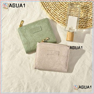 Ví Ngắn AGUA1, Ví Dây Kéo Nhỏ Dung Tích Lớn, Túi Đựng Tiền Màu Trơn Thời Trang Nữ