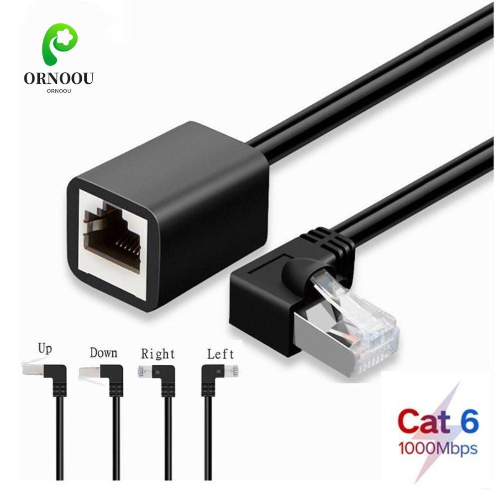 Ornoou Cáp Nối Dài Mạng 90 Độ Cat6 Cho PC Laptop Mạng LAN Cáp Mạng 0.5m Nam Đến Nữ Nhiều Góc Cat6 Dâ