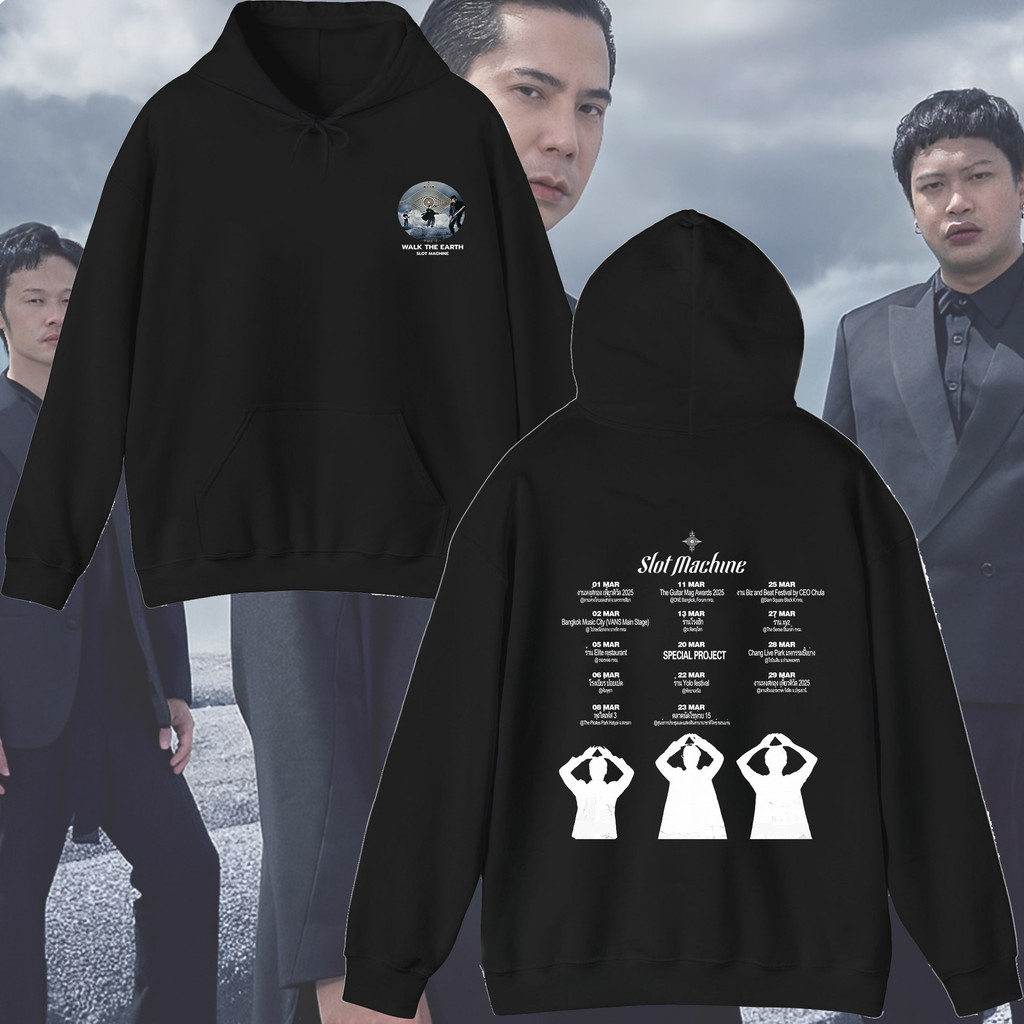 Slot Machine Hoodie Phong cách đồ họa màu đen và trắng