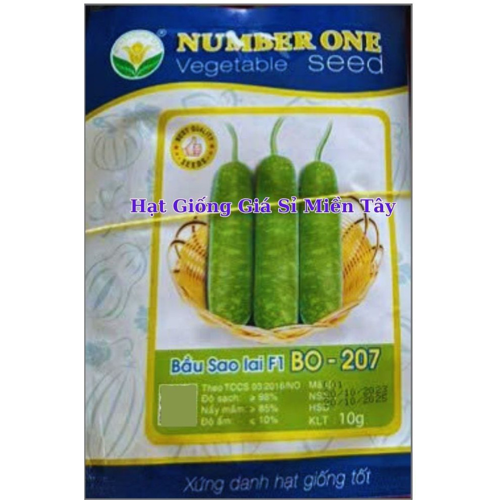 Hạt Giống Bầu Lai F1 BO-207 NUMBER ONE (GÓI 10G)-Trái đồng đều chất lượng, dễ đậu trái, thịt ngọt, t