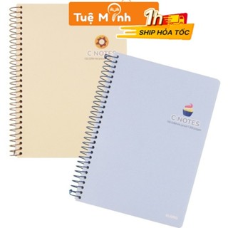 Vở note cornell B5 200 trang VPP Klong lò xo đơn bìa nhựa C Notes ruột chấm dot grid và caro MS 588