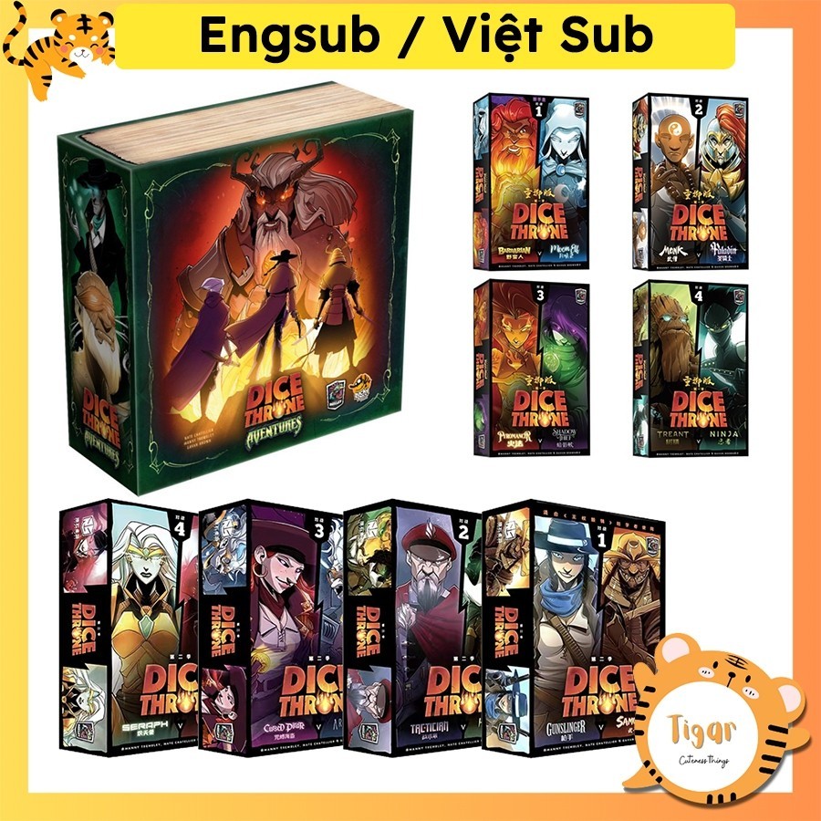 Boardgame Dice Throne Adventures bản Trung Engsub Tigar