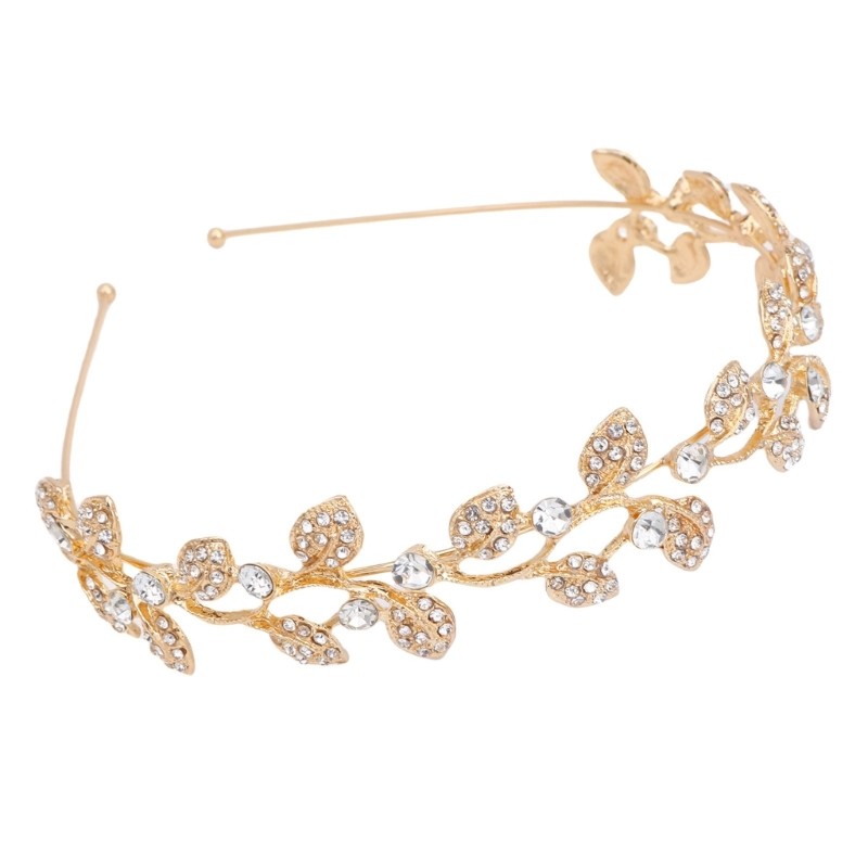 OMG Thanh Lịch Kim Cương Giả Lá Băng Đô Quấn Tóc Thái Phụ Kiện Tóc Cho Nữ Tiệc Tối Tiaras Cho Đám Cư