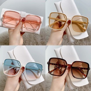 Kính râm vuông lớn kính mát màu gradient phong cách hàn quốc thời trang chống lại bảo vệ siêu tia cực tím kính râm cho cả nam và nữ