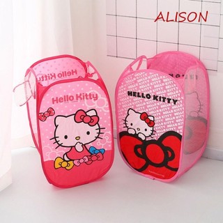  Giỏ Giặt Lưới ALISON Giỏ Quần Áo Bẩn Polyester Có Thể Gập Lại Giỏ Phân Loại Bẩn Dung Tích Lớn Hoạt Hình Dễ Thương Giỏ Chứa Quần Áo Ký Túc Xá 