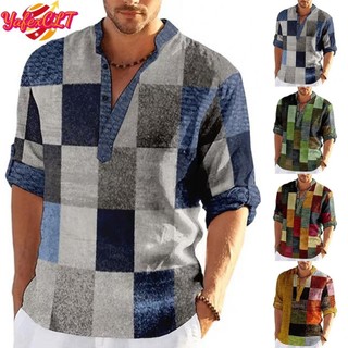 T Shirt Men Shirt Slight Stretch V Neck Blouse Casual Colorblock Comfy