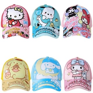 Sanrio trẻ em mũ bóng chày kuromi hellokitty bé gái anime hoạt hình in hình trẻ em thời trang mũ bóng chày mũ chống nắng