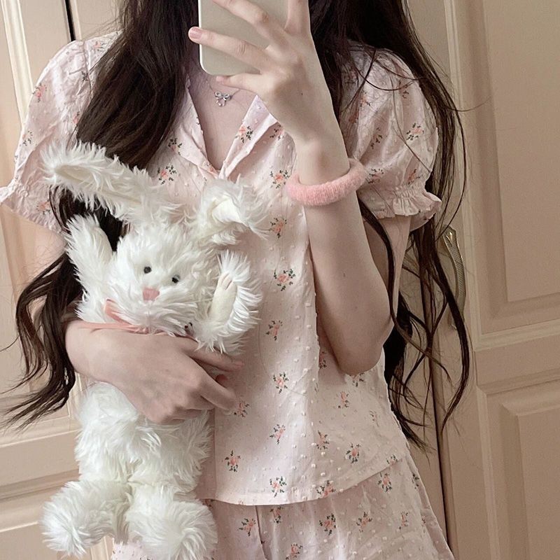 Bộ đồ ngủ ngắn tay hoa cao cấp ngọt ngào Ngày nữ 2023 Quần Short tay phồng dáng rộng Bộ đồ ngủ ngắn tay hai mảnh ngọt ngào Bộ đồ ngủ ngắn tay hoa cao cấp Ngày nữ 2023 Quần Short tay phồng dáng rộng Hai @ | BigBuy360 - bigbuy360.vn