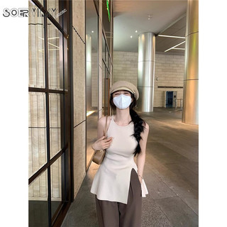 SOERVIMY Áo 2 dây áo ba lỗ Thời trang hàn quốc thông thường Phong cách nhí nhảnh rực rỡ WBX2410TAK 19Z240506